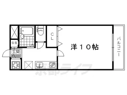 ピーノコウラク(1K/2階)の間取り写真