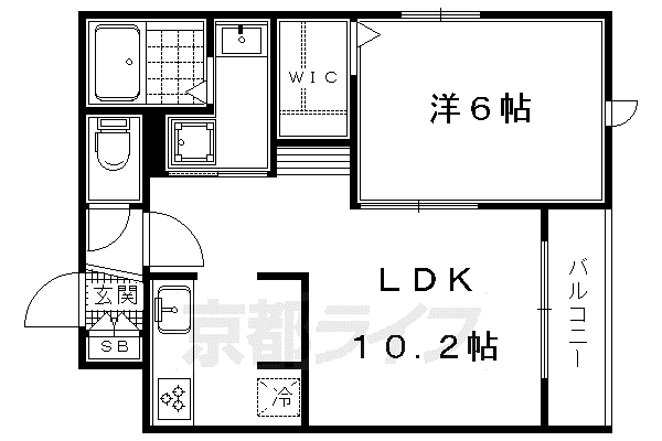 京都市烏丸線 北大路駅 徒歩9分 4階建 築11年(1LDK/4階)の間取り写真