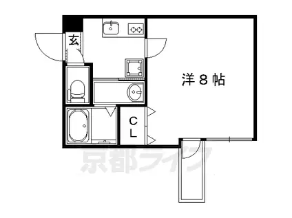 SAMSQUARE西陣(1K/2階)の間取り写真