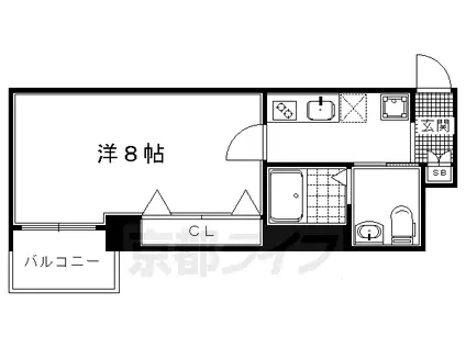 エスペレ西陣(1K/2階)の間取り写真