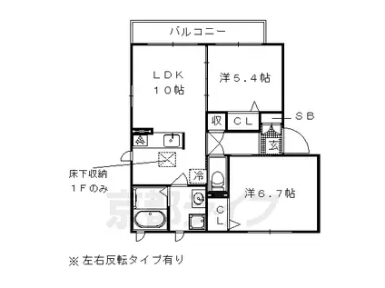 シャーメゾン・シバタ(2LDK/2階)の間取り写真