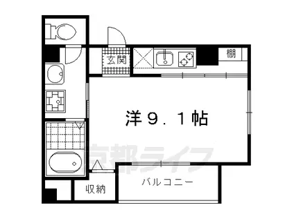 ローバーハウス(1K/4階)の間取り写真