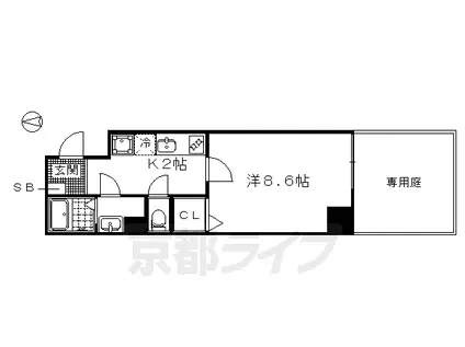 RESONANCE西陣(1K/1階)の間取り写真