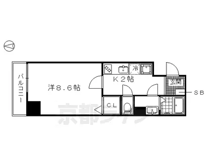 RESONANCE西陣(1K/2階)の間取り写真