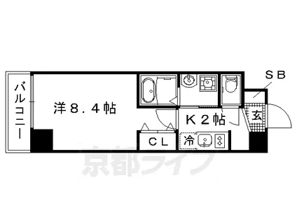  ESCASA京都西陣(1K/3階)の間取り写真