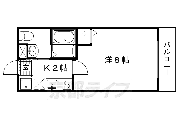京都市烏丸線 今出川駅 徒歩17分 4階建 築10年(1K/4階)の間取り写真