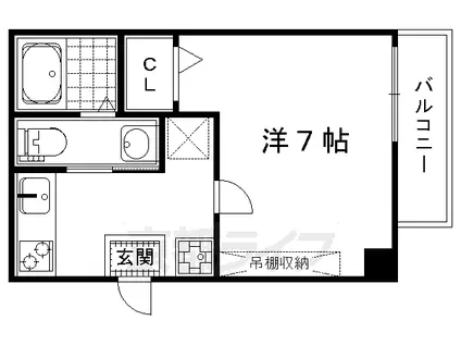 京都市烏丸線 鞍馬口駅 徒歩10分 4階建 築11年(1K/4階)の間取り写真