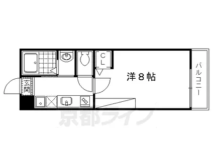 京都市烏丸線 鞍馬口駅 徒歩10分 4階建 築11年(1K/4階)の間取り写真