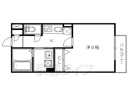 叡山電鉄 一乗寺駅 徒歩7分 2階建 築18年(1K/1階)の間取り写真
