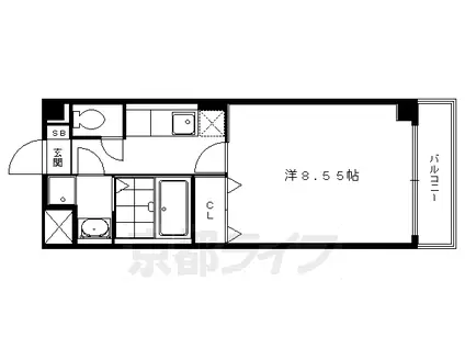 京阪電気鉄道鴨東線 出町柳駅 徒歩5分 4階建 築17年(1K/1階)の間取り写真