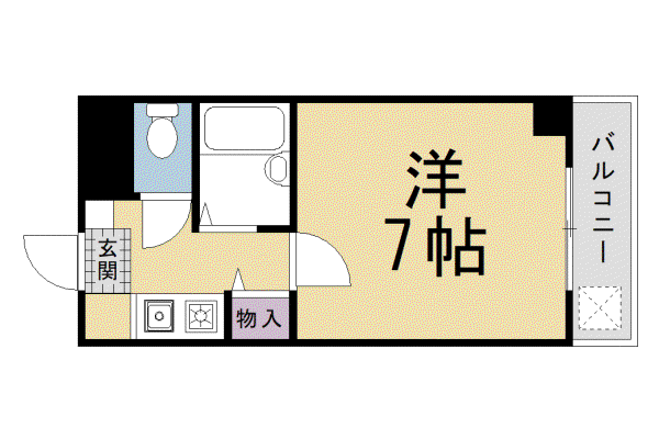 京阪電気鉄道鴨東線 出町柳駅 徒歩13分 3階建 築32年(1K/2階)の間取り写真
