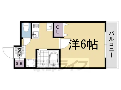 京阪電気鉄道鴨東線 神宮丸太町駅 徒歩15分 5階建 築20年(1K/3階)の間取り写真