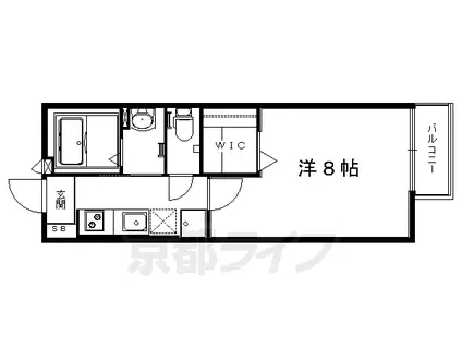 修学院クラヴィエ(1K/2階)の間取り写真