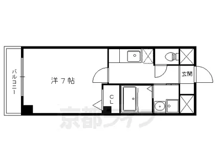アライブキノⅡ(1K/1階)の間取り写真