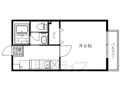 京阪電気鉄道鴨東線 神宮丸太町駅 徒歩15分 2階建 築20年(1K/2階)の間取り写真