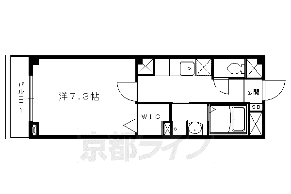 叡山電鉄 一乗寺駅 徒歩4分 3階建 築18年(1K/1階)の間取り写真