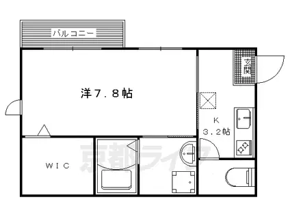 京阪電気鉄道鴨東線 出町柳駅 徒歩5分 2階建 築18年(1K/2階)の間取り写真