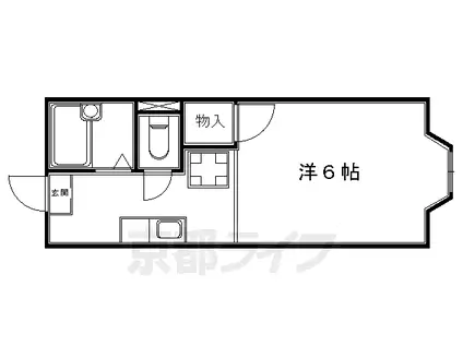 叡山電鉄 元田中駅 徒歩5分 2階建 築38年(1K/2階)の間取り写真