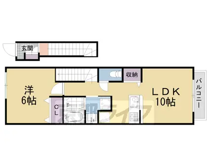 エバーグリーンA(1LDK/2階)の間取り写真