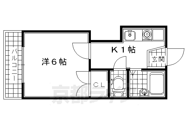 KS GARDEN(1K/1階)の間取り写真