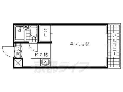 寺内ハイツ B棟(1K/1階)の間取り写真