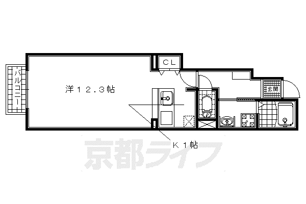 フランアンジュ(1K/1階)の間取り写真