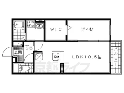 近鉄京都線 小倉駅(京都) 徒歩26分 2階建 築15年(1LDK/1階)の間取り写真