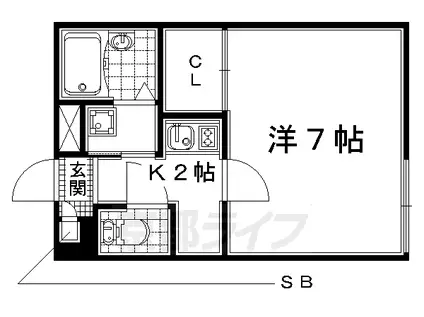 奈良線 ＪＲ小倉駅 徒歩8分 2階建 築14年(1K/1階)の間取り写真