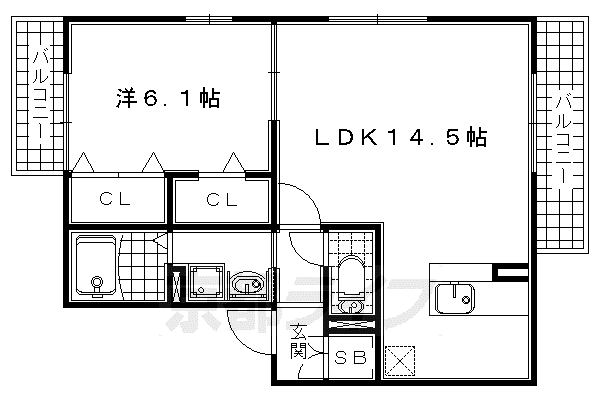 京阪電気鉄道京阪線 淀駅 徒歩45分 2階建 築15年(1LDK/2階)の間取り写真