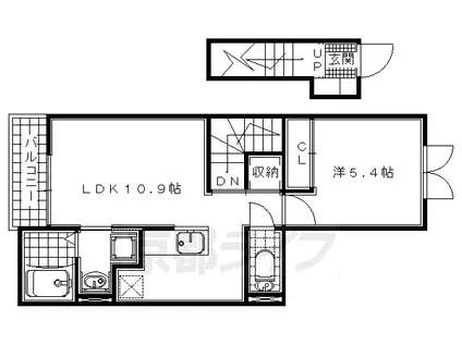 近鉄京都線 伊勢田駅 徒歩34分 3階建 築14年(1LDK/2階)の間取り写真