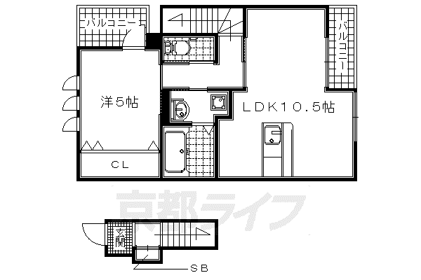 京阪電気鉄道宇治線 黄檗駅(京阪) 徒歩18分 2階建 築14年(1LDK/2階)の間取り写真
