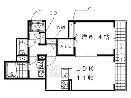 奈良線 宇治駅(ＪＲ) 徒歩3分 3階建 築13年(1LDK/3階)の間取り写真