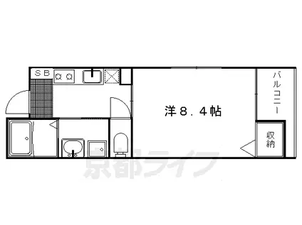 京阪電気鉄道鴨東線 出町柳駅 徒歩9分 3階建 築19年(1K/2階)の間取り写真