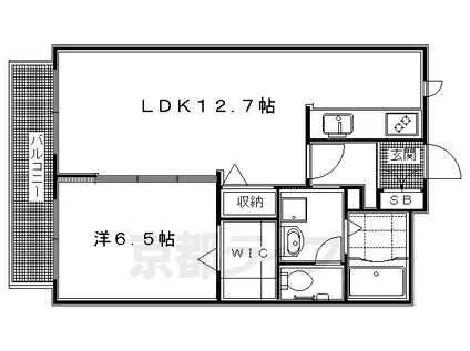 叡山電鉄 修学院駅 徒歩8分 2階建 築17年(1LDK/2階)の間取り写真