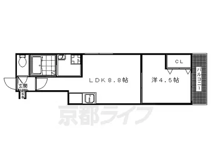 PLAISIRS ‐プレジールー京都銀閣寺(1LDK/2階)の間取り写真