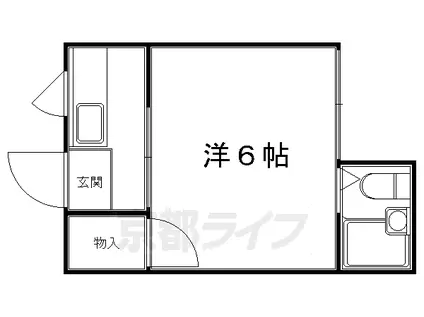 ヴィラ熊野(1K/1階)の間取り写真