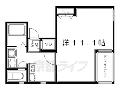 京阪電気鉄道鴨東線 神宮丸太町駅 徒歩8分 3階建 築24年(1K/1階)の間取り写真