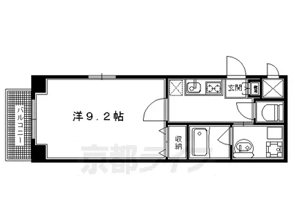 LANDSCAPE下鴨(1K/4階)の間取り写真