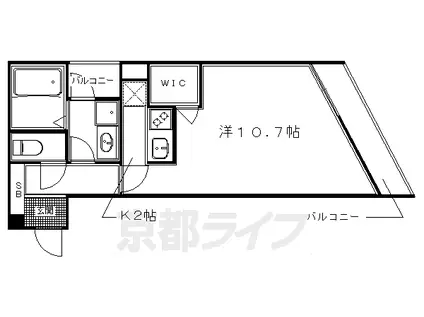 叡山電鉄 元田中駅 徒歩20分 5階建 築15年(1K/2階)の間取り写真