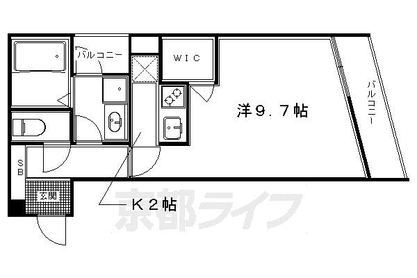 叡山電鉄 元田中駅 徒歩20分 5階建 築16年(1K/4階)の間取り写真