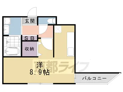 叡山電鉄 元田中駅 徒歩20分 5階建 築15年(1K/5階)の間取り写真