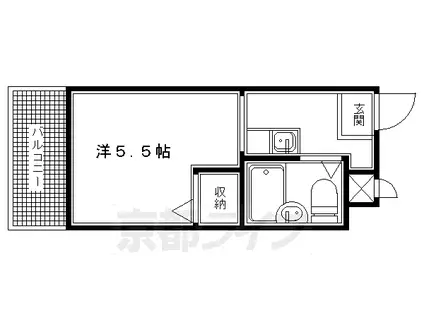 叡山電鉄 茶山・京都芸術大学駅 徒歩9分 3階建 築47年(1K/1階)の間取り写真