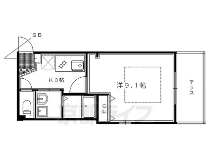 京阪電気鉄道鴨東線 神宮丸太町駅 徒歩5分 4階建 築15年(1K/1階)の間取り写真
