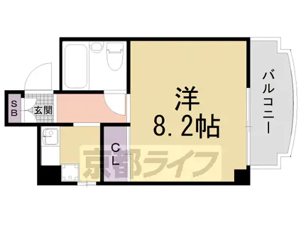 叡山電鉄 茶山・京都芸術大学駅 徒歩23分 4階建 築42年(1K/3階)の間取り写真