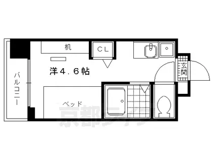 叡山電鉄 一乗寺駅 徒歩8分 4階建 築6年(ワンルーム/1階)の間取り写真
