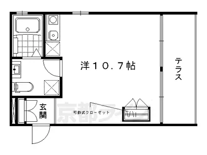 京阪電気鉄道鴨東線 出町柳駅 徒歩15分 2階建 築6年(ワンルーム/1階)の間取り写真