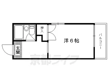 叡山電鉄 木野駅 徒歩4分 2階建 築49年(ワンルーム/1階)の間取り写真