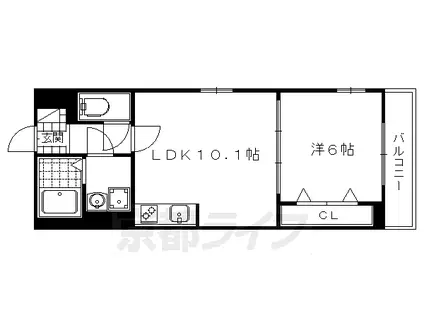 めぞん北山Ⅱ(1LDK/2階)の間取り写真