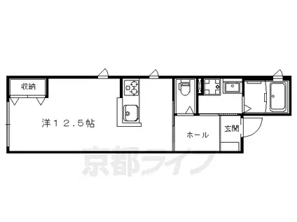 京都市烏丸線 鞍馬口駅 徒歩13分 2階建 築6年(ワンルーム/1階)の間取り写真
