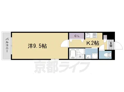 BUNDEL OKUBO(1K/4階)の間取り写真